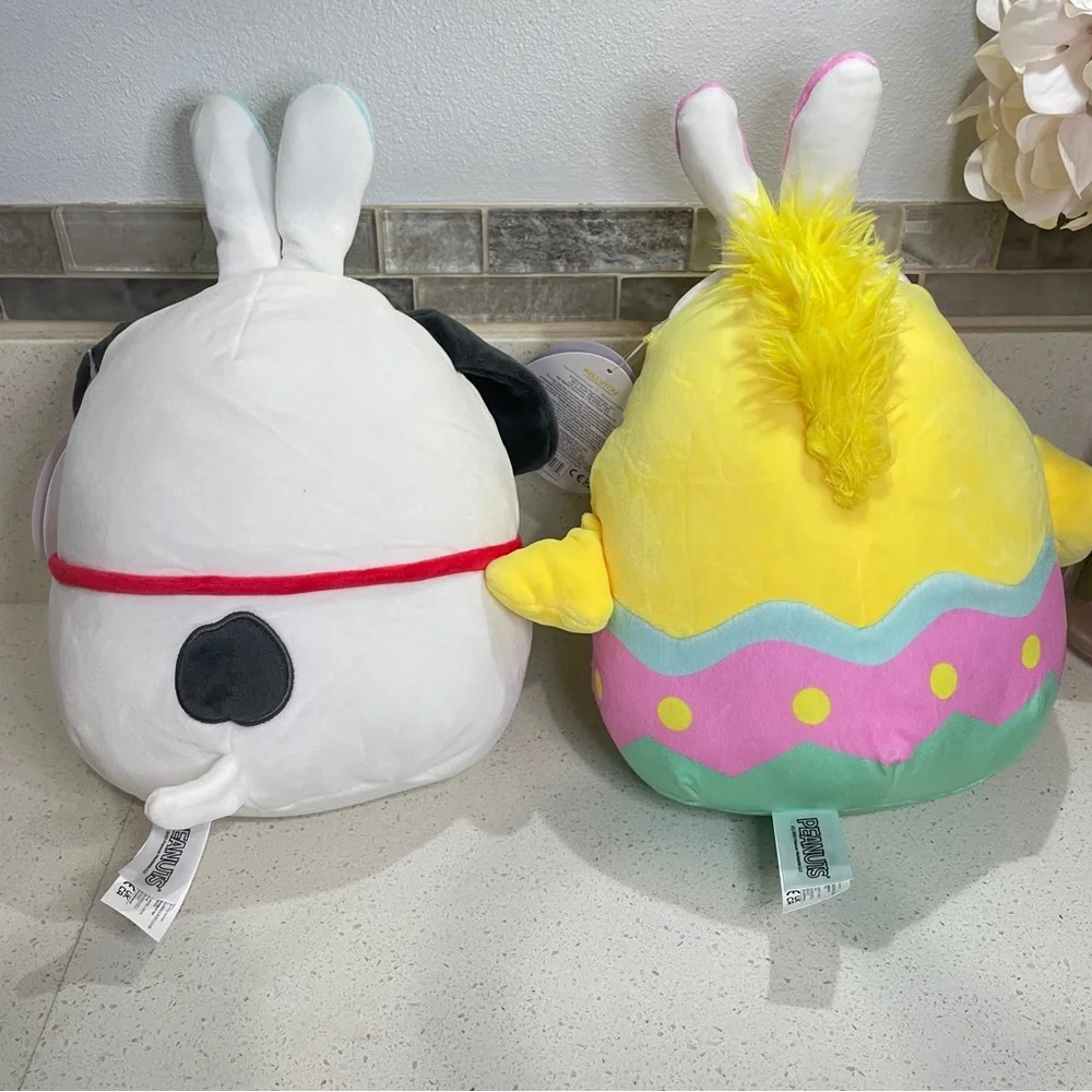 NEW Squishmallows Peanuts Easter Snoopy Woodstock Bunny‎ Ears Plush Set